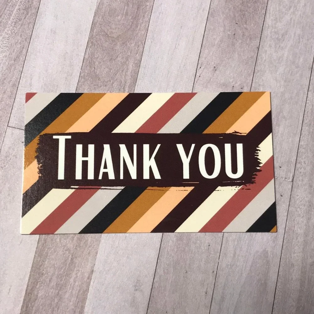 30 thank you glossy cards 3.5